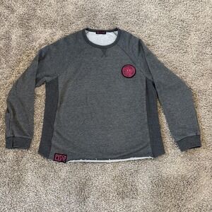 Dutch Brothers Women's Sweatshirt Dutch Luv Love Gray Pink Crewneck Size Large L